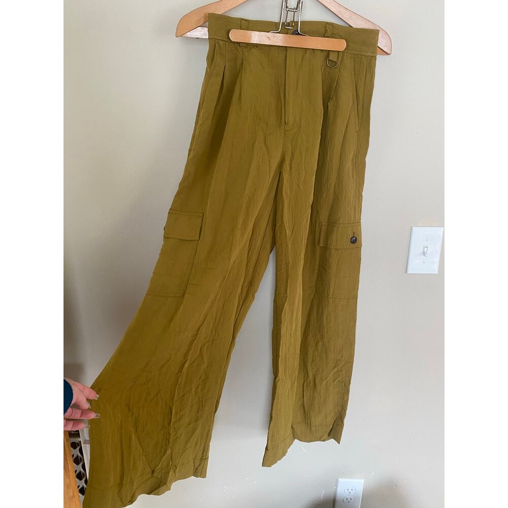 Madewell NWT The Harlow Green Wide Leg Pants Sz 4